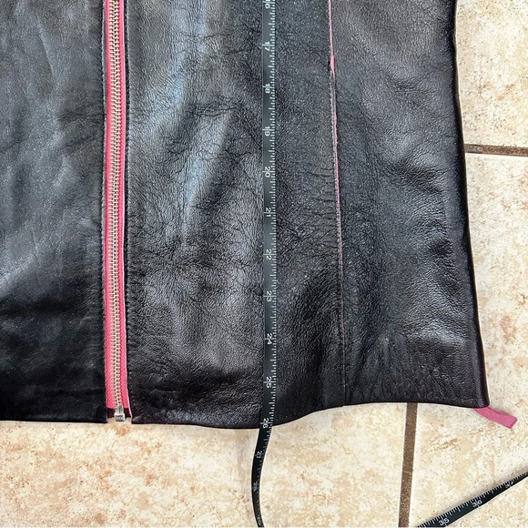 Lucien Piccard Real Genuine Leather Jacket Black Pink Vintage Size Small - Picture 15 of 15